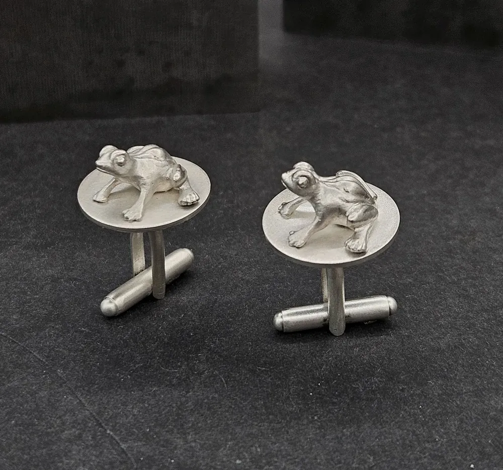 Frog Cufflinks Silver